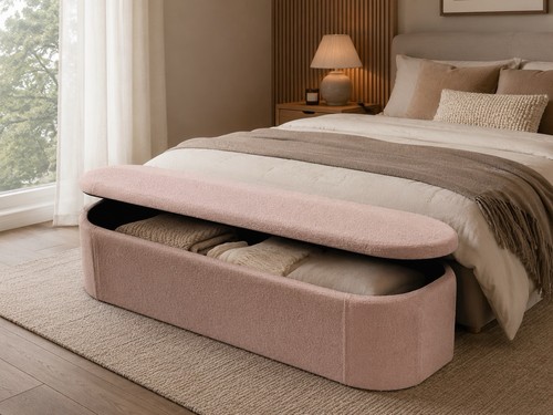 Bouclé sitzbank rosa - sitzbank,